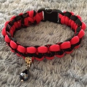 Hand Made Red & Black Paracord Bracelet